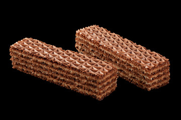 Brown wafer on black