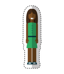 young woman avatar character vector illustration design