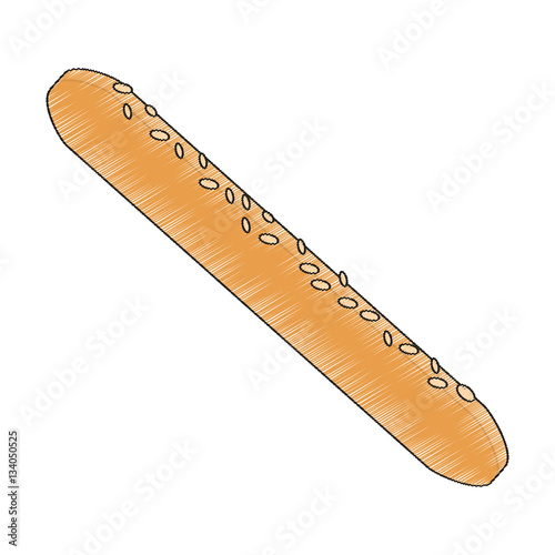 "bread stick icon over white background. bakery products concept