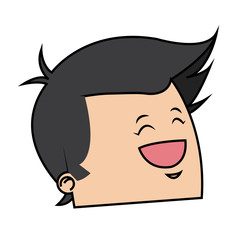 happy man cartoon icon over white background. colorful design. vector illustration