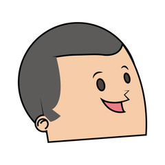 happy man cartoon icon over white background. colorful design. vector illustration