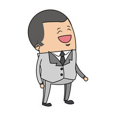 happy businessman cartoon icon over white background. colorful design. vector illustration