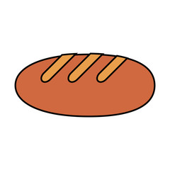 bread icon over white background. bakery products concept. colorful design. vector illustration