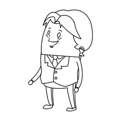happy businessman cartoon icon over white background. vector illustration