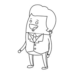 happy businessman cartoon icon over white background. vector illustration