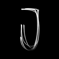 Alphabet written with lamp. Letter J