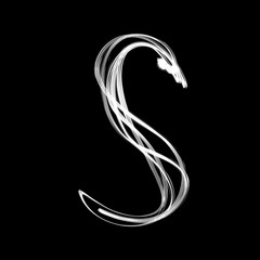 Alphabet written with lamp. Letter S