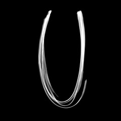 Alphabet written with lamp. Letter U
