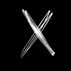 Alphabet written with lamp. Letter X