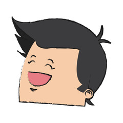 happy man cartoon icon over white background. colorful design. vector illustration