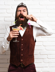 Fototapeta premium funny handsome bearded pilot