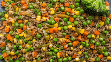 Fried vegetables in a pan