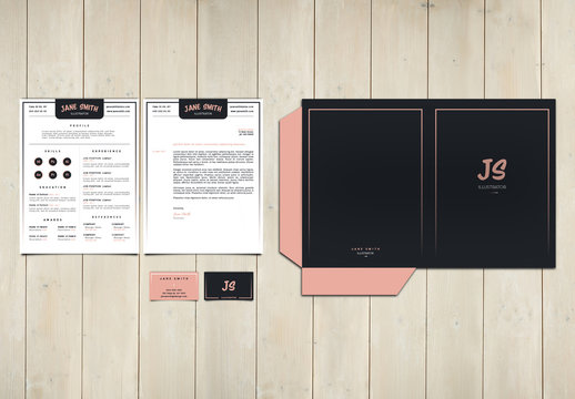 White and Pink Personal Branding Set