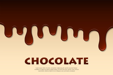 Melted chocolate abstract. Decoration background. Vector illustration