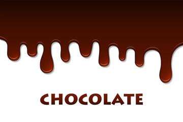 Melted chocolate abstract. Decoration background. Vector illustration