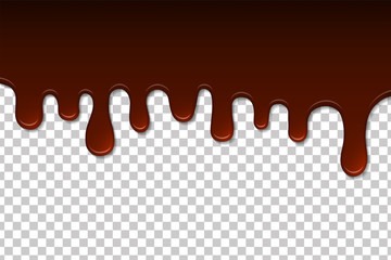 Melted chocolate isolated. Decoration background. Vector illustration