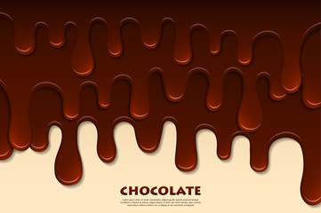 Melted chocolate abstract. Decoration background. Vector illustration