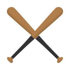 baseball crossed bats wooden design vector illustration eps 10