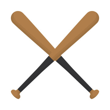 baseball crossed bats wooden design vector illustration eps 10