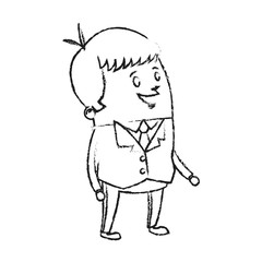 happy businessman cartoon icon over white background. vector illustration