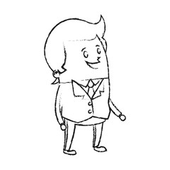 happy businessman cartoon icon over white background. vector illustration