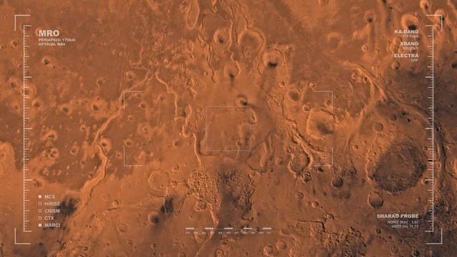 MRO mapping flyover of Chryse Outflow Channel, Mars. Clip loops and is reversible. Scientifically accurate HUD. Data: NASA/JPL/USGS 