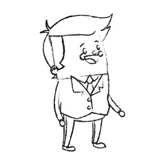 happy businessman cartoon icon over white background. vector illustration