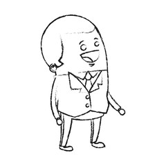 happy businessman cartoon icon over white background. vector illustration