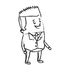 Fototapeta premium happy businessman cartoon icon over white background. vector illustration