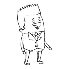 happy businessman cartoon icon over white background. vector illustration