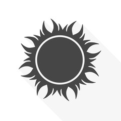 Sun icon - vector Illustration with long shadow