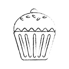 sweet cupcake icon over white background. vector illustration