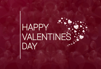 Valentine Day Gift Card Holiday Love Heart Shape Flat Vector Illustration