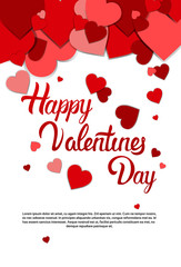 Valentine Day Gift Card Holiday Love Heart Shape Flat Vector Illustration