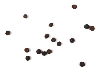 Black pepper isolated on white background, with clipping path