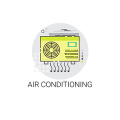 Air Conditioning House Cooling Technology Icon Vector Illustration