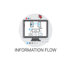 Information Flow Global Data Icon Vector Illustration