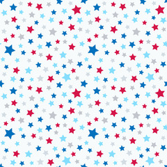 Cute pattern for kids - bright stars on clear sky