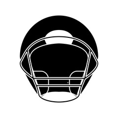 silhouette helmet american football front view vector illustration eps 10