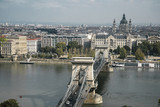 High angle view of Szechenyi Chain Bridge against cityscape