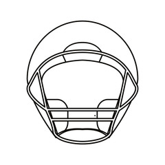 helmet american football front view outline vector illustration eps 10