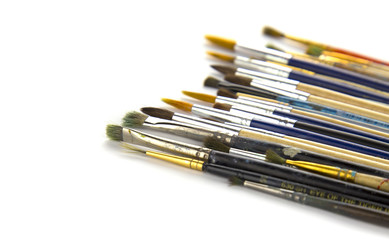Obraz premium painting brushes on isolated white background