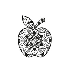Vector illustration of an apple mandala for coloring book, mela mandala vettoriale da colorare