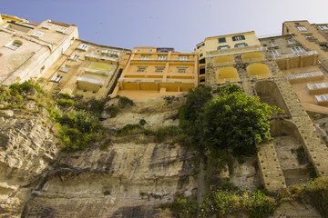 Tropea, Italy, Calabria, the houses are built on a high rock above the sea
