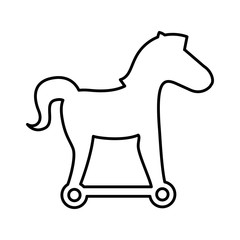 trojan horse silhouette isolated icon vector illustration design