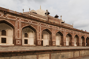 Fototapeta na wymiar Exterior arches of Humayun’s tomb in Delhi, India, Asia.