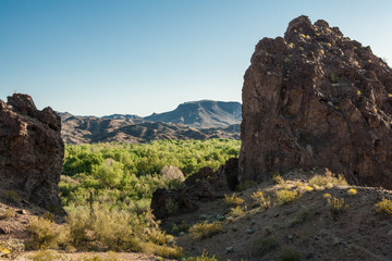 Scenary at Bill Williams Hwy, near Lake Havasu, Arizona