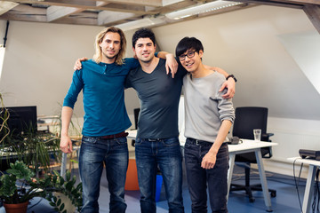 Tech Start-up Founders Posing For A Group Shot