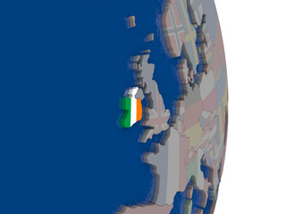 Ireland with its flag