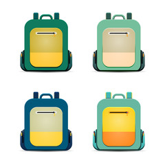 vector backpack set